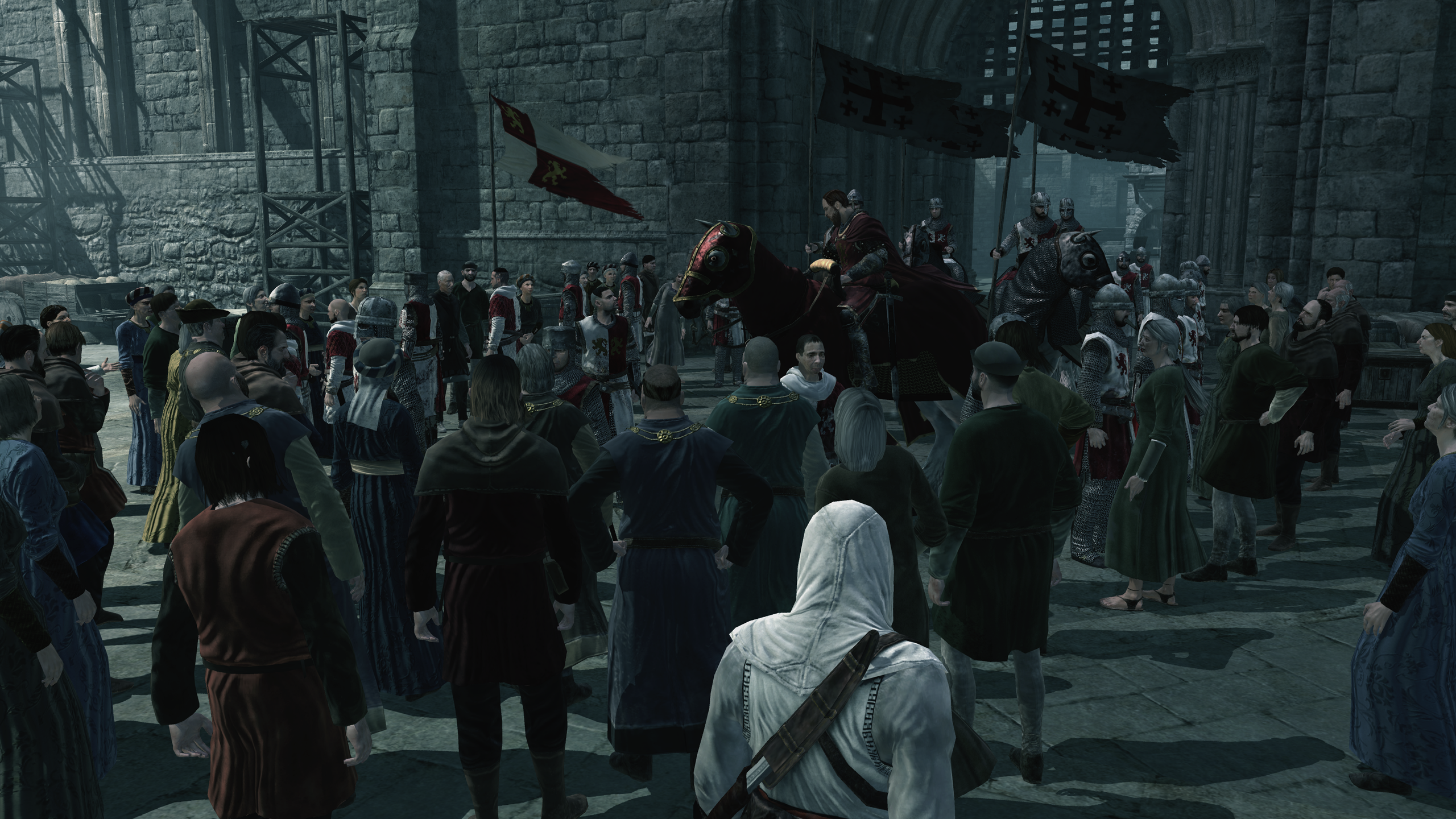 Crowds of people outside if Acre